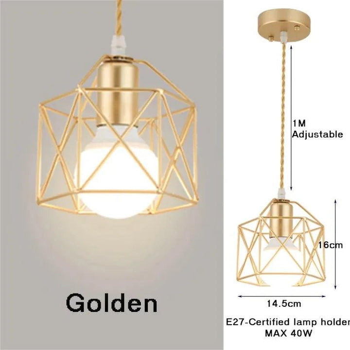 E27 Gold Black Pendant Light - Clokari