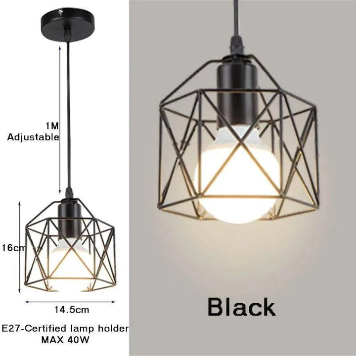 E27 Gold Black Pendant Light - Clokari