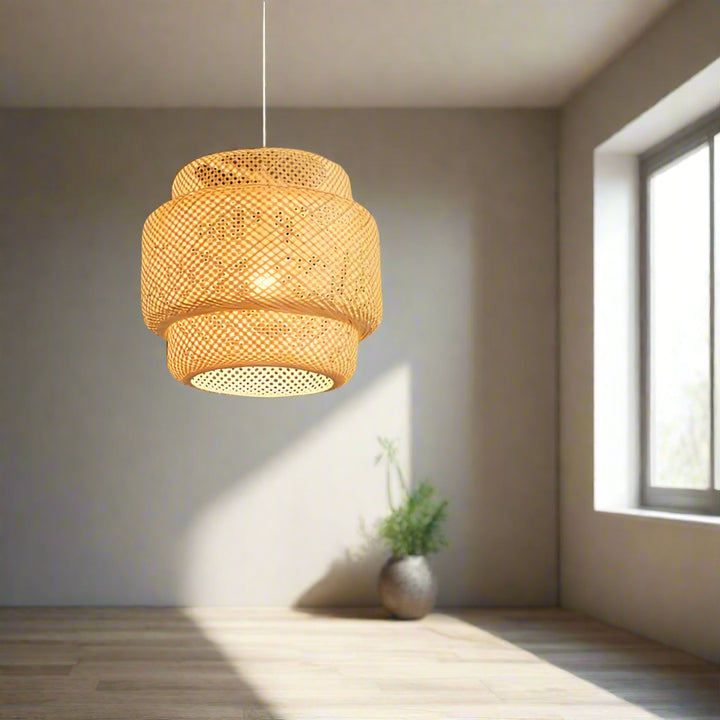 Hand - Knitted Weaving Pendant Lamp – Elegant Hanging Light - Clokari