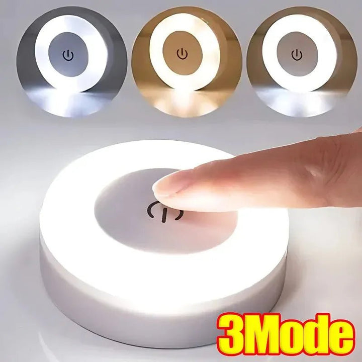 LED Touch Night Light – 3 - Mode Dim, USB Rechargeable, Portable. - Clokari