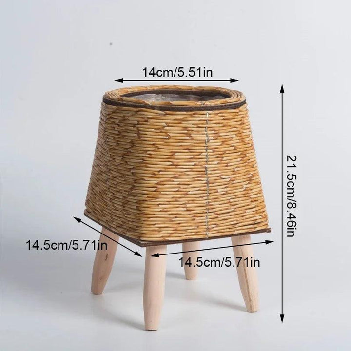 Nordic Woven Rattan Planter - Clokari