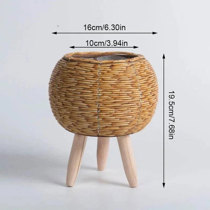 Nordic Woven Rattan Planter - Clokari