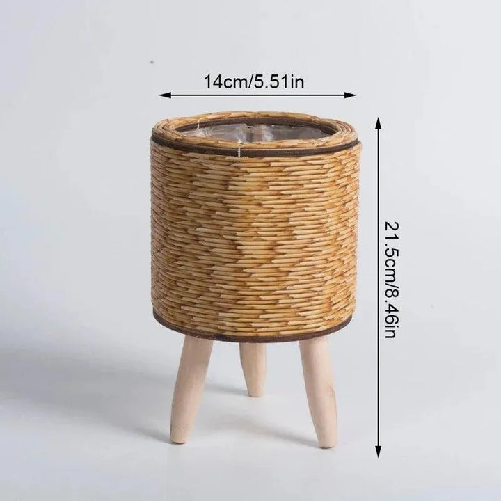 Nordic Woven Rattan Planter - Clokari