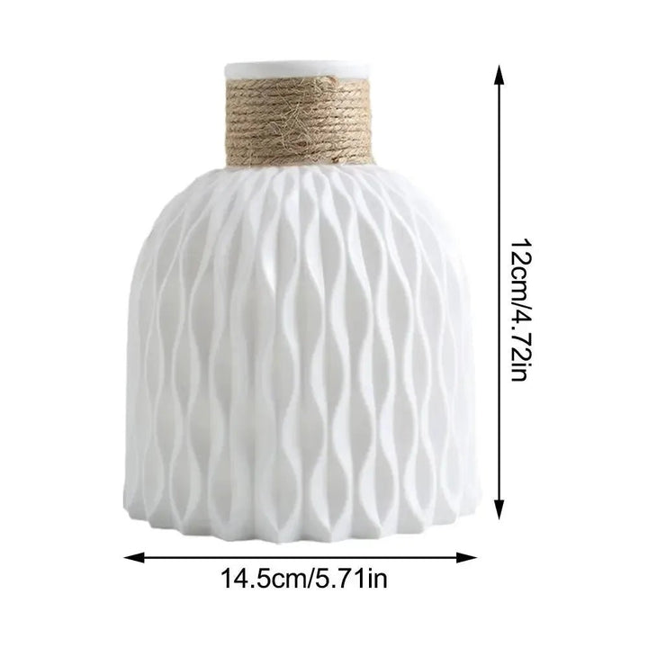 Plastic Rope Vase – Porcelain - Style Flowerpot for DIY - Clokari