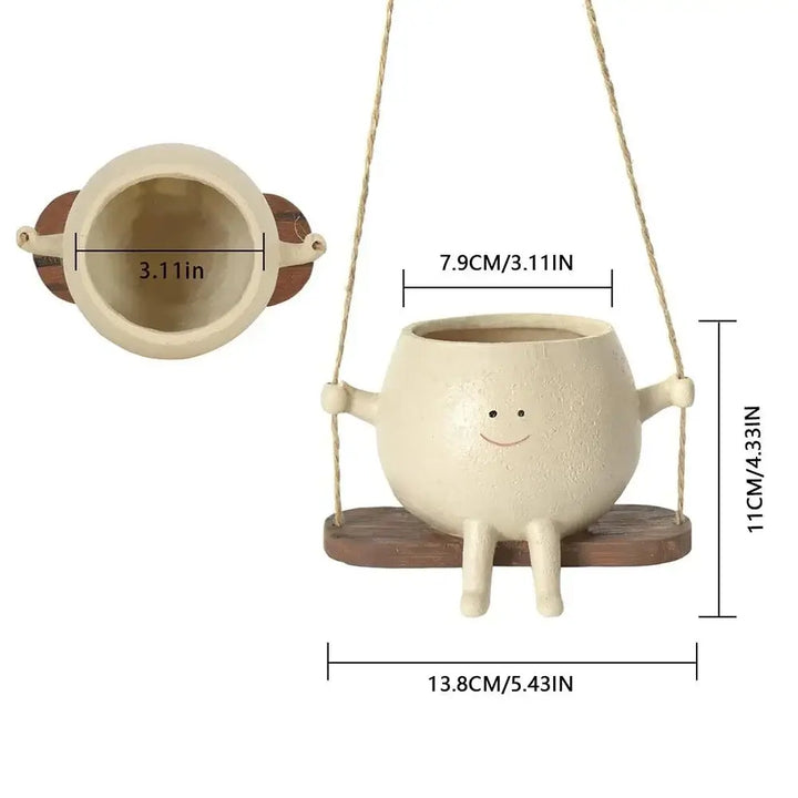 Swinging Resin Hanging Planter - Clokari