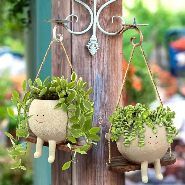 Swinging Resin Hanging Planter - Clokari