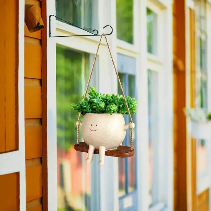 Swinging Resin Hanging Planter - Clokari