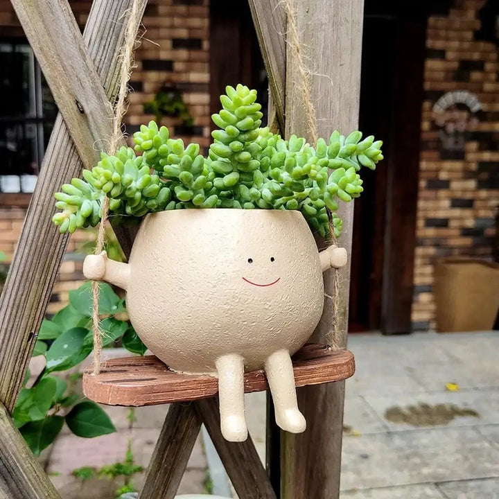 Swinging Resin Hanging Planter - Clokari