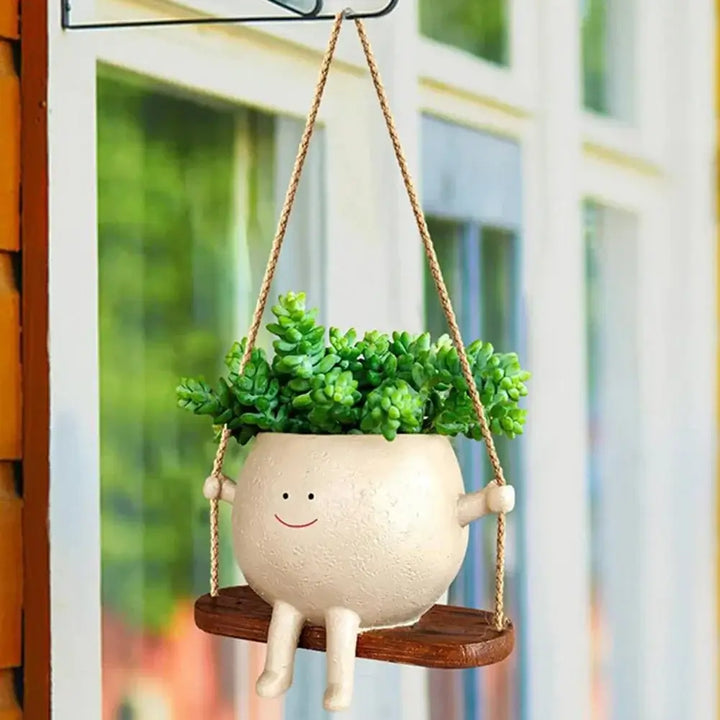 Swinging Resin Hanging Planter - Clokari