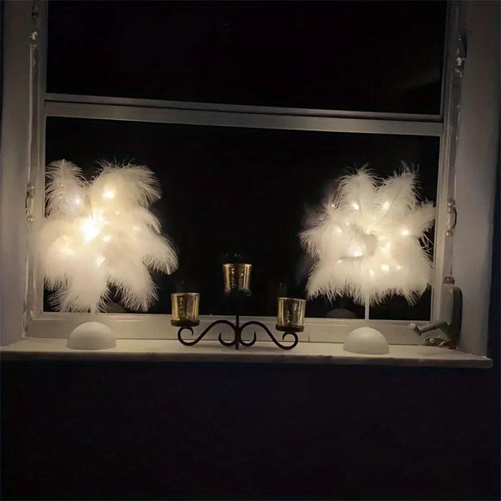 Warm White Feather LED Table Lamp - Clokari