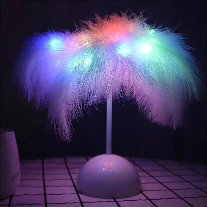 Warm White Feather LED Table Lamp - Clokari