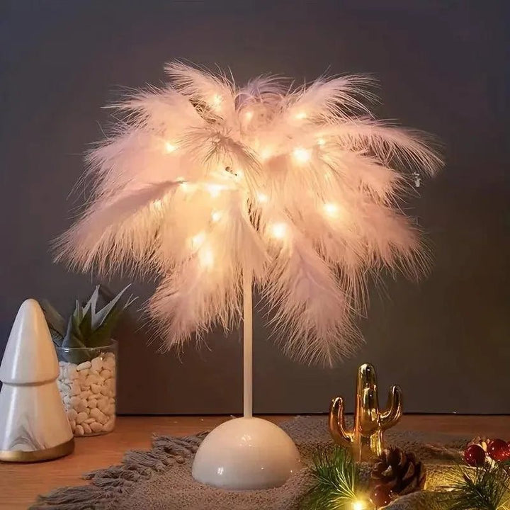 Warm White Feather LED Table Lamp - Clokari