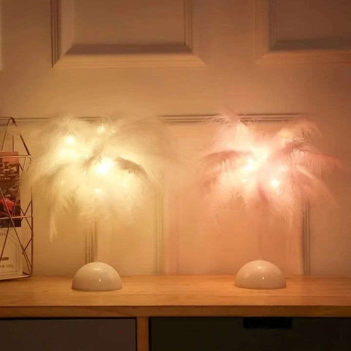 Warm White Feather LED Table Lamp - Clokari