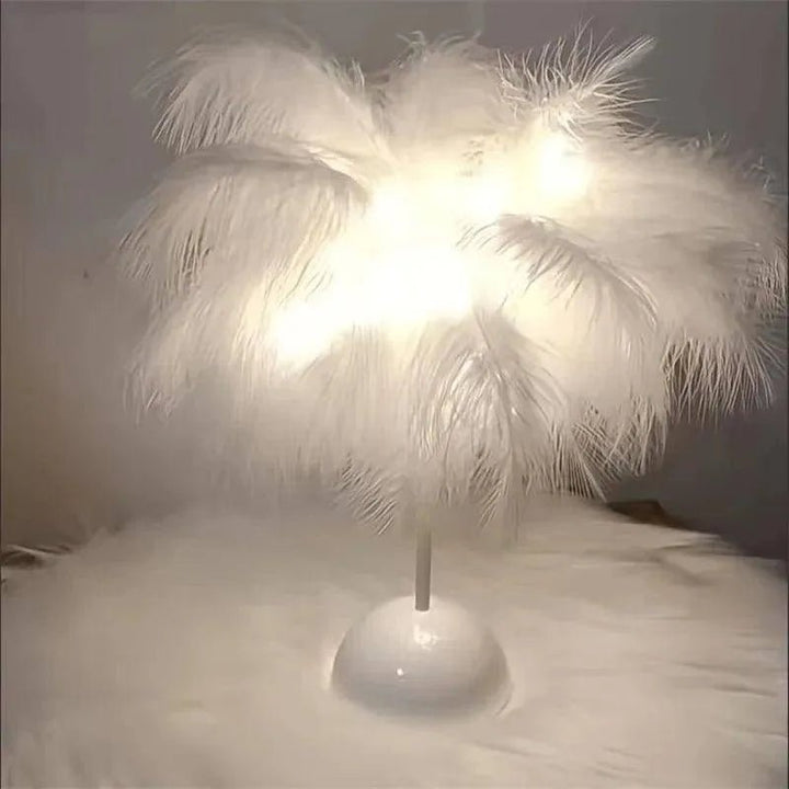 Warm White Feather LED Table Lamp - Clokari